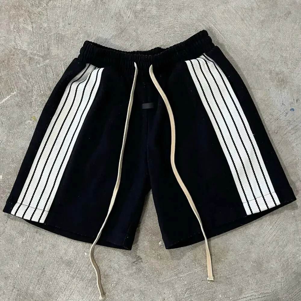 Fear of God Black Wool Track Shorts Side Stripe Drawstring Men’s Small
